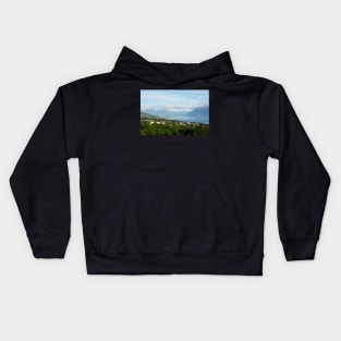 Lake Geneva and mountains in Lausanne, Switzerland Kids Hoodie